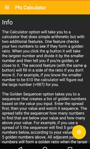 Phi Calculator 2