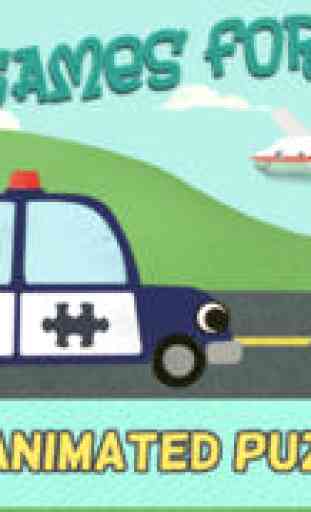 Car Games for Kids: Fun Cartoon Airplane, Police Car, Fire Truck, and Vehicle Jigsaw Puzzles HD for Toddler and Preschool 1