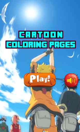 Cartoon Characters Coloring Page Naruto Edition 1