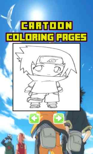 Cartoon Characters Coloring Page Naruto Edition 2