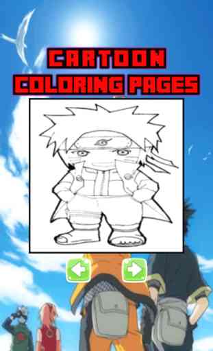 Cartoon Characters Coloring Page Naruto Edition 3