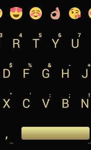 Flat Black Gold Emoji Keyboard 4