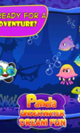 A Cute Panda Child Ocean Swimming Race : Free Girly animals vs fish games for girls and boys 1
