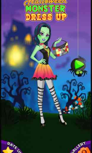 A Monster Make-up Girl Dress up Salon - Style me on a little spooky holiday night makeover fashion party for kids 4
