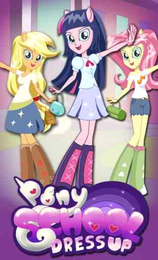 ` Dress up Pony School girls Equestria magic princess make up salon 1