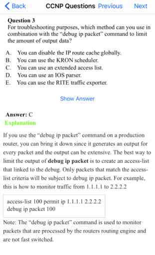 CCNP Question, Answer and Explanation 1