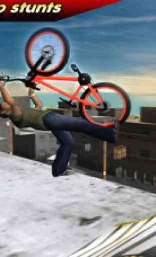 Extreme City Rooftop Free-Style Bike Rider Stunts 3