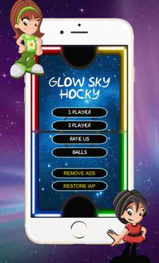 Glow Touch Air Sky Hocky HD - 2 Player Neon Light 1