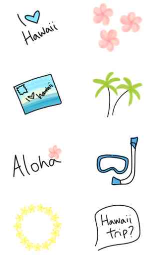 Hawaiian stickers for iMessage, pic keyboard emoji 2