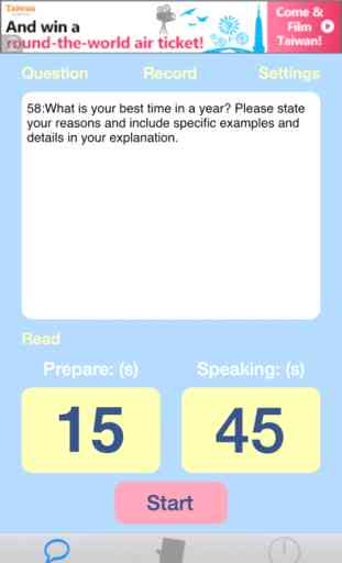 iBTimer - Best app for prepare the TOEFL iBT speaking section 1