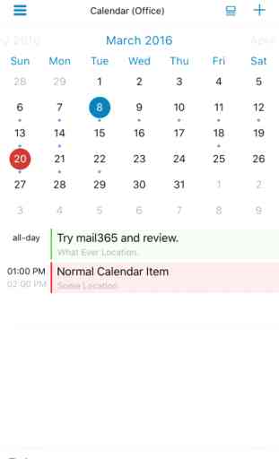 mail365, Mail, Calendar, Tasks 3