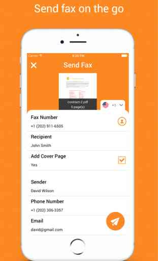 QuickFax: send fax from phone 1