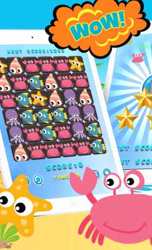 Sea animal Match 3 Puzzle Game For Kids 3
