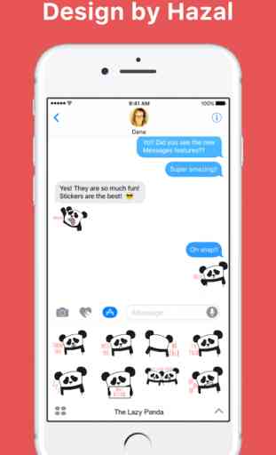 The Lazy Panda stickers by Hazal for iMessage 1