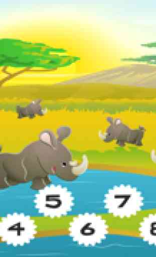 123 Safari Counting Game for Children: Learn to count the numbers 1-10 with animals of the nature 4