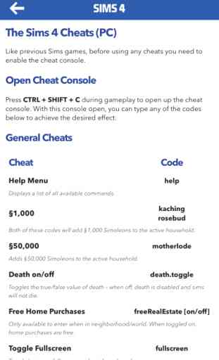 Cheats & Guide for The Sims - Sims 4,Sims 3 &2&1 1