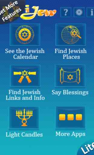 iJew Mobile Lite – Find Jewish Places, Say Blessings, Light Candles, Jewish Calendar, and More Free! 1