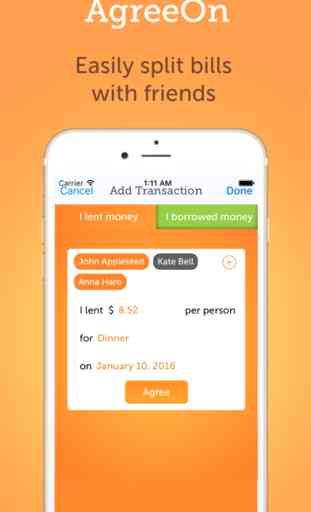 AgreeOn - The debt, rent, IOU calculator for friends 1