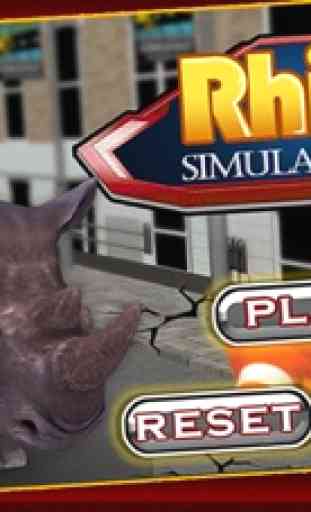 3D Rhino Simulator – Wild animal simulator and simulation game to destroy the city 3