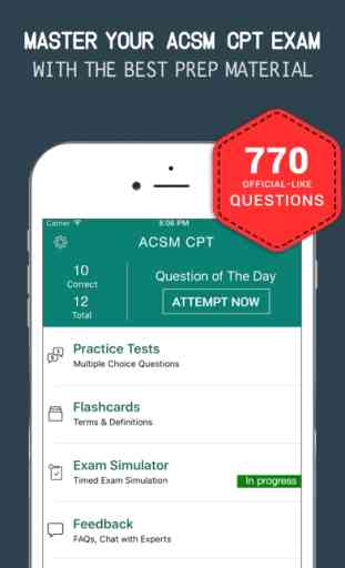 ACSM® CPT Practice Exam prep 2017 - Q&A Flashcard 1