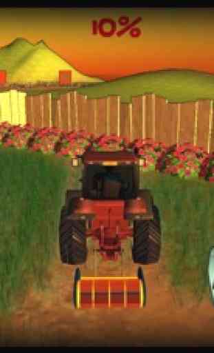 Lawn mowing & harvest 3d Tractor farming simulator 1