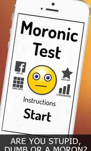 Moronic Test - Stupid Moron Idiot Quiz Game Free 1
