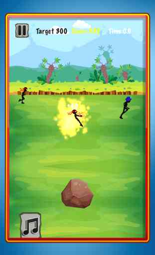 A Stick-man Under Firing Attack: Throw-ing Rocks and Launch-ing Missiles Adventure FREE Game for Kid-s, Teen-s and Adult-s 3