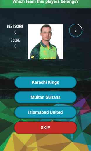 Cricket Player Team - PSL Quiz 1