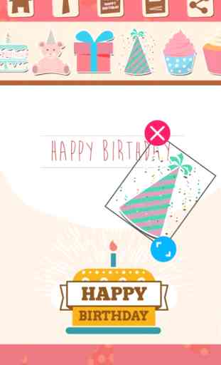 Birthday greeting cards with stickers – Photo edit 3