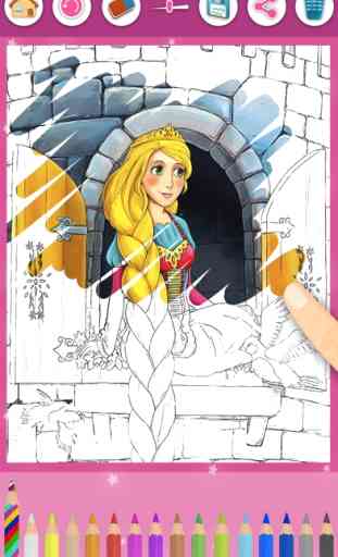 Rapunzel - Magic Princess Kids Coloring Pages Game 1