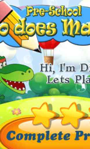 Dino Does PreSchool Math: Numbers and some ABC Fun Learning Games for Kids and Toddlers 1