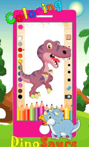 Dinosaur Coloring Book 2 - Dino Animals Draw,Paint And Color Educational All In One HD Games Free For Kids and Toddlers 2