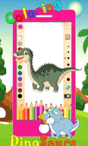Dinosaur Coloring Book 2 - Dino Animals Draw,Paint And Color Educational All In One HD Games Free For Kids and Toddlers 3