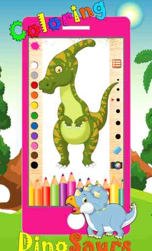Dinosaur Coloring Book 2 - Dino Animals Draw,Paint And Color Educational All In One HD Games Free For Kids and Toddlers 4