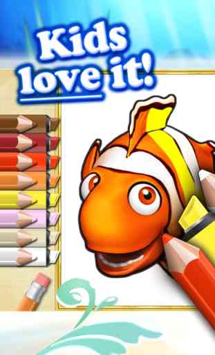 Coloring books for toddlers HD - Colorize ocean animals and fish 1