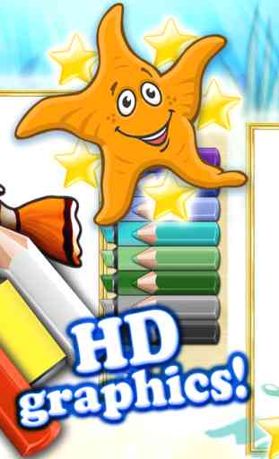 Coloring books for toddlers HD - Colorize ocean animals and fish 2