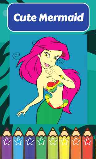 Coloring Cute little princess mermaid Games for kids 4