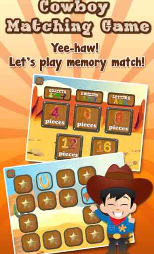 Cowboy Matching and Learning Game for Kids 1
