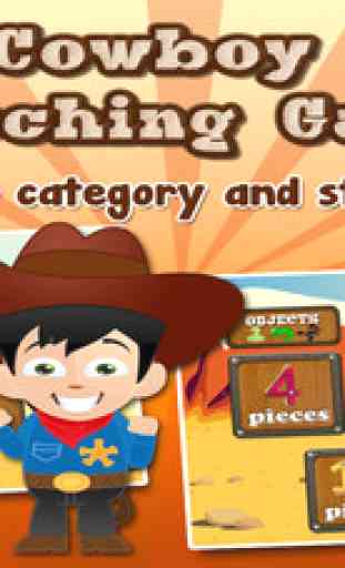 Cowboy Matching and Learning Game for Kids 3