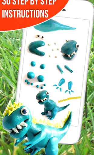 Dinosaurs. Let's create from modelling clay. Wikipedia for kids. Dino pets creative craft. 1