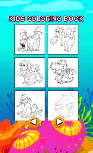 Dragon Coloring Book - Drawing Pages and Painting Educational Learning skill Games For Kid & Toddler 3