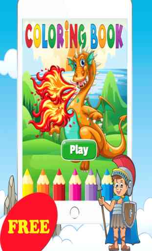 Dragon Coloring Book Game All Page Free For Kids - Drawing and Painting Colorful Dinosaur 1