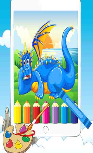 Dragon Coloring Book Game All Page Free For Kids - Drawing and Painting Colorful Dinosaur 4