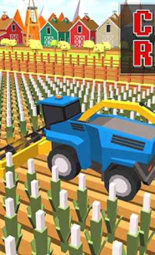 Blocky Plow Farming Harvester 4