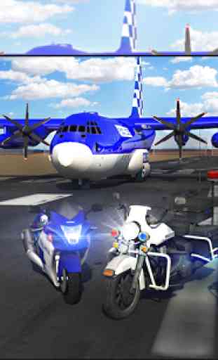 Police Airplane Transport Bike 3