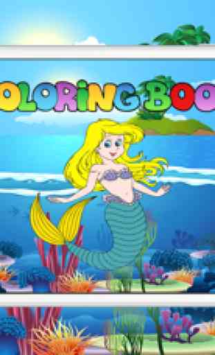 Mermaid Princess Coloring Book For Kids Painting 1