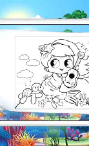 Mermaid Princess Coloring Book For Kids Painting 3