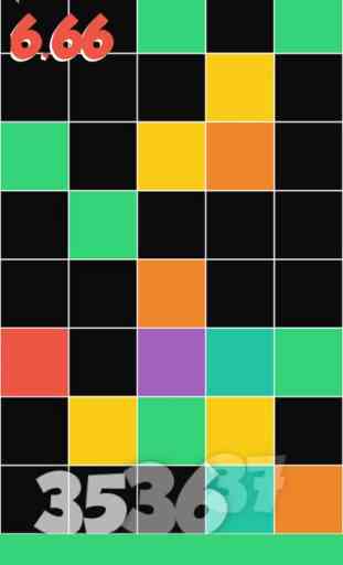Don't tap any black tile! Touch the lowest colored tile only! Reach the target as soon as possible. 3