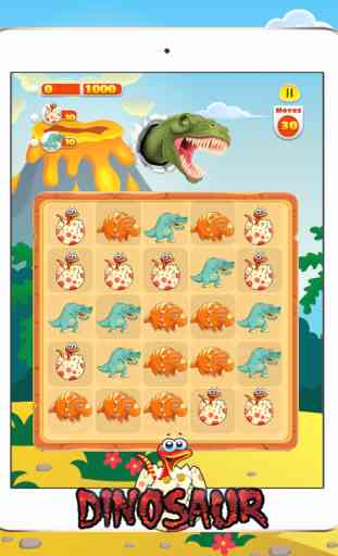 Dinosaur Games Puzzles : Dino Foods Match 4