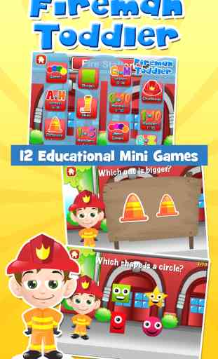 Fireman Toddler School: Free Fun and Educational Mini-Games for Boys and Girls 1